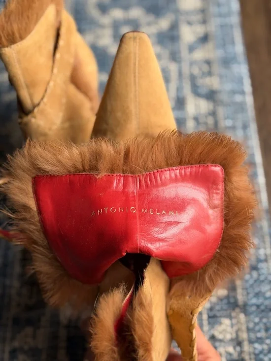 ANTONIO MELANI | Pine Suede | Ankle Boots with Fur Trim | 7.5 - Picture 10 of 11